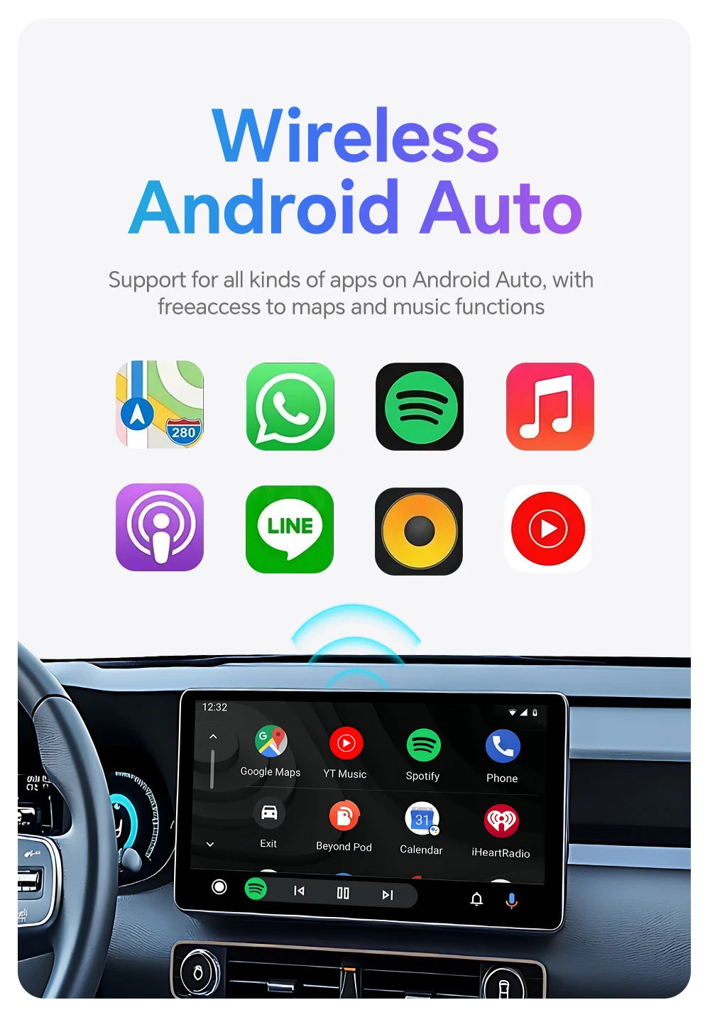 Carplay Android Auto sans fil Clé USB