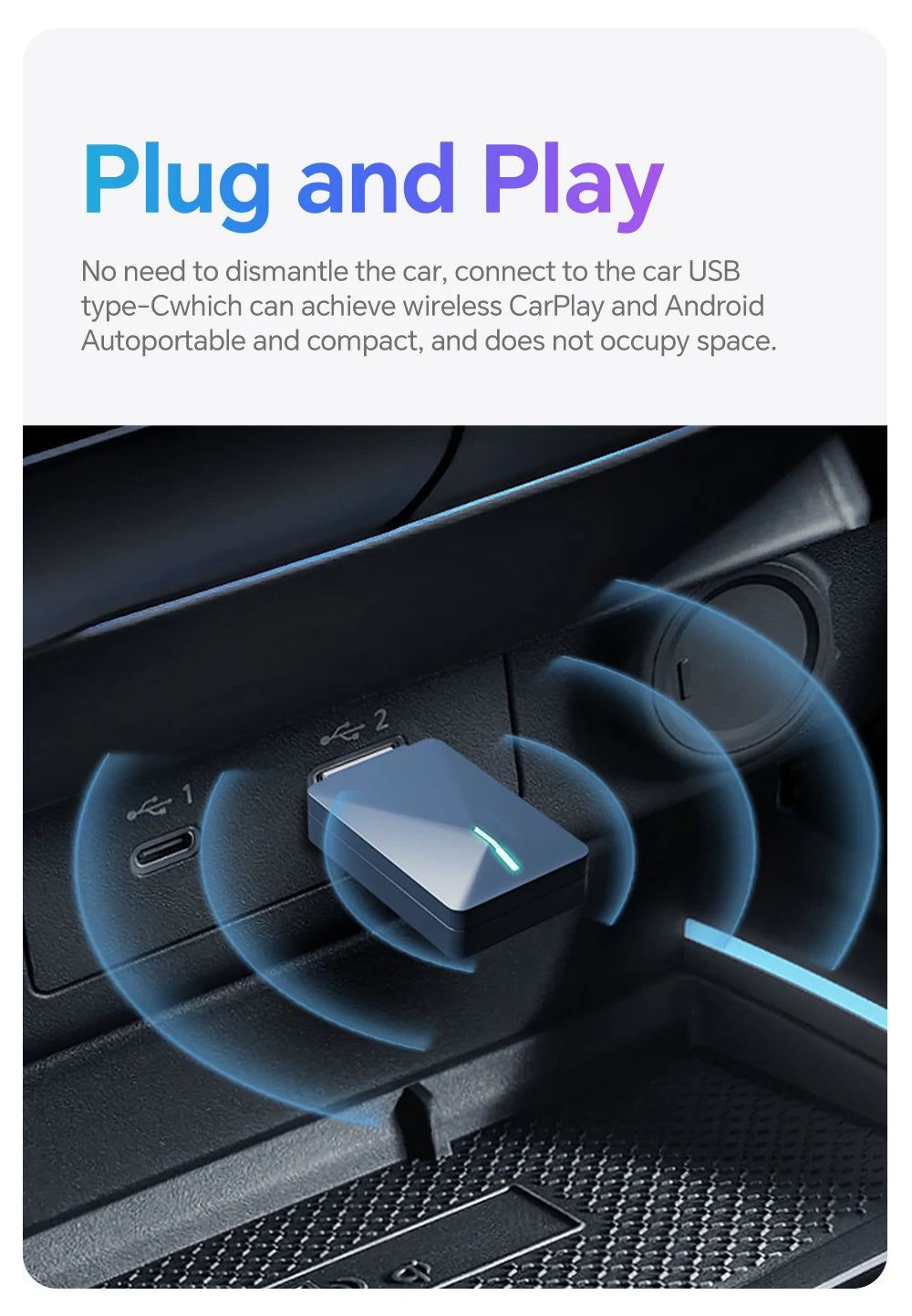 Carplay Android Auto sans fil Clé USB