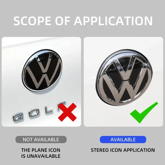 Lot de 2 logos VW Noir Golf 5