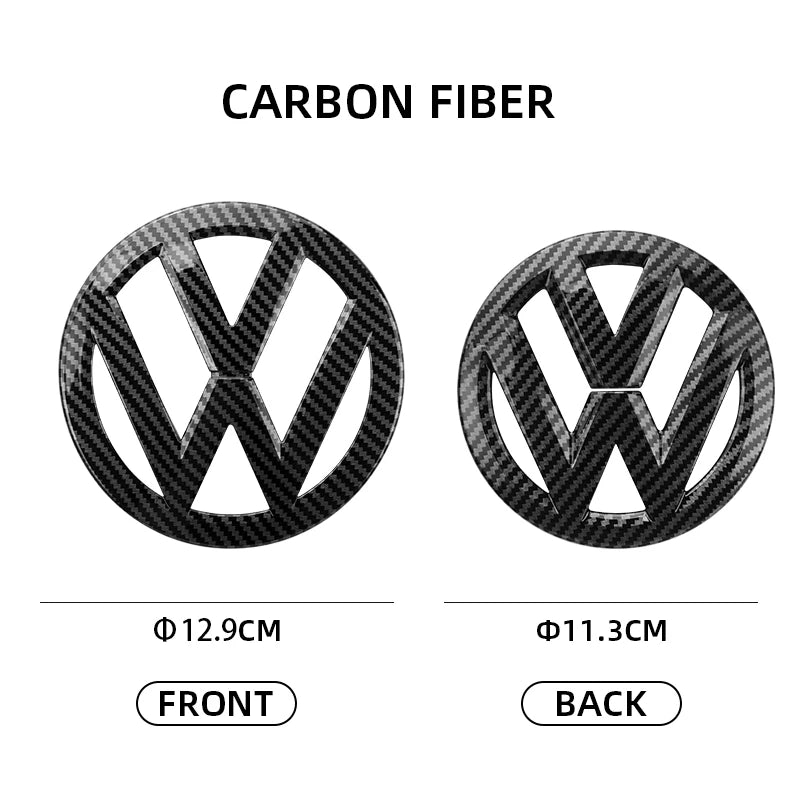 Lot de 2 logos VW Noir Golf 5